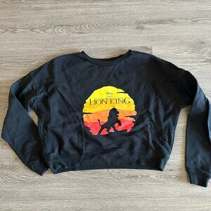 Women's Disney Lion King Crop Sweatshirt - Black - Size Medium